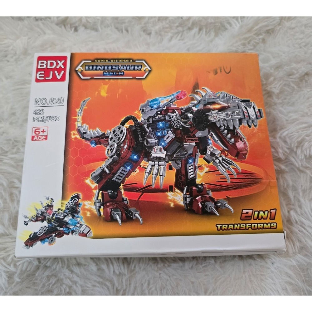 BDXEJV 2-in-1 Dinosaur Mech Building Set (No. 620) – 422 Pcs STEM Toy